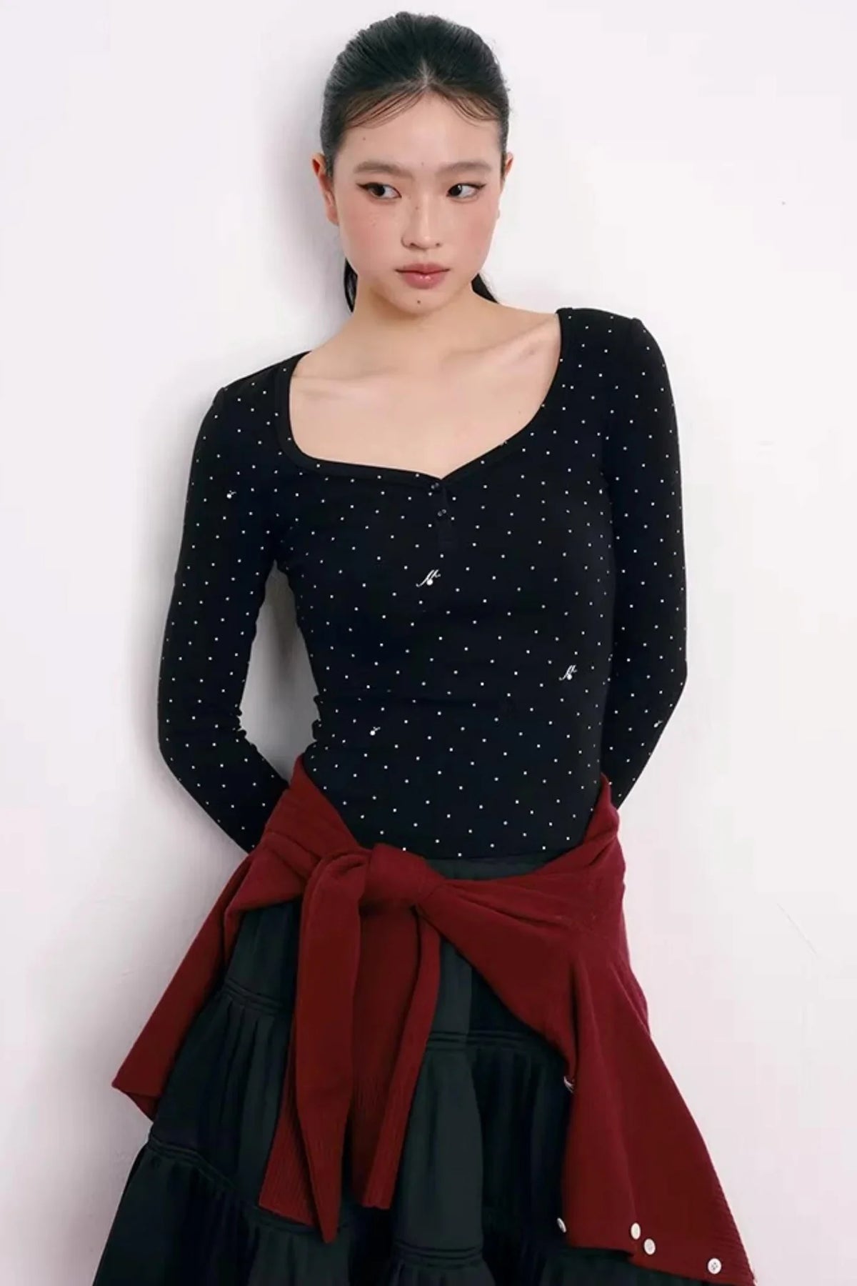 Color-Blocked Velvet Knit Cardigan
