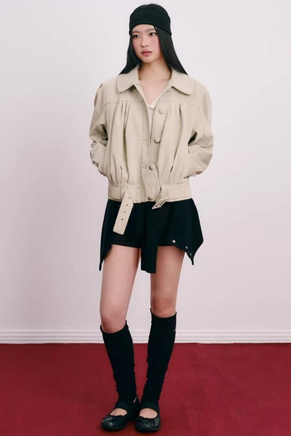 Color-Blocked Velvet Knit Cardigan