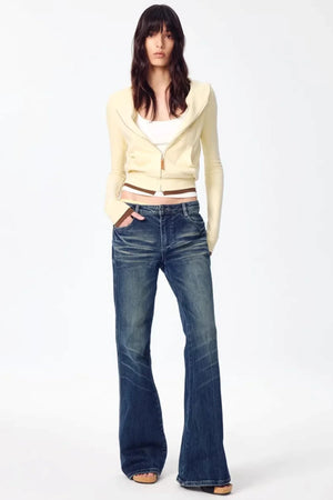 Color-Blocked Zipper Sweatshirt Top Set-Up