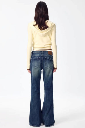 Color-Blocked Zipper Sweatshirt Top Set-Up
