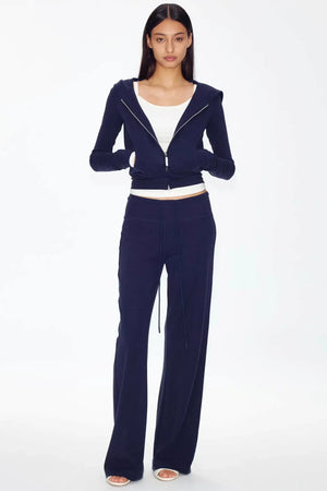Color-Blocked Zipper Sweatshirt Top Set-Up