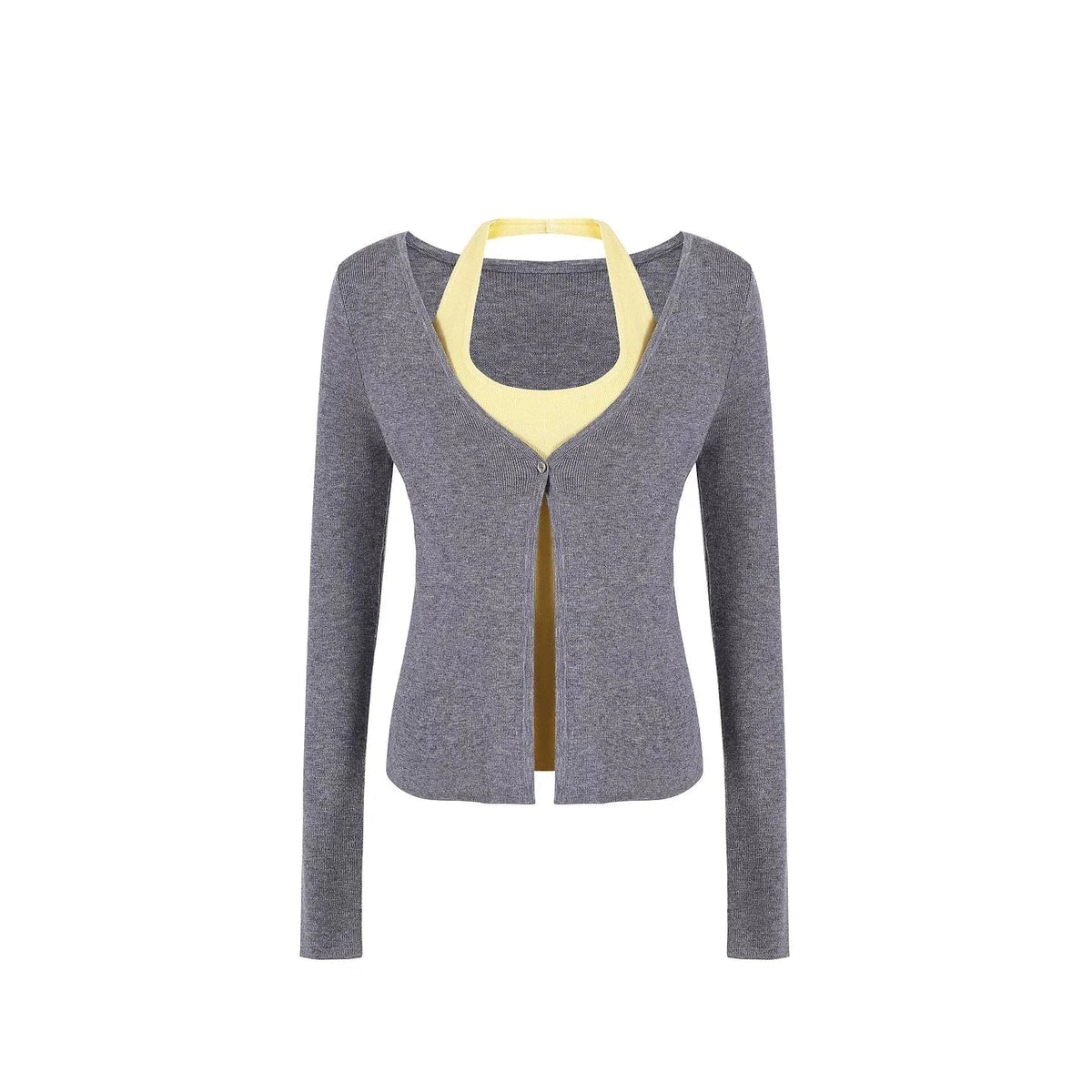 Color-Blocking Knit Cardigan