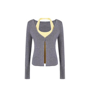 Color-Blocking Knit Cardigan