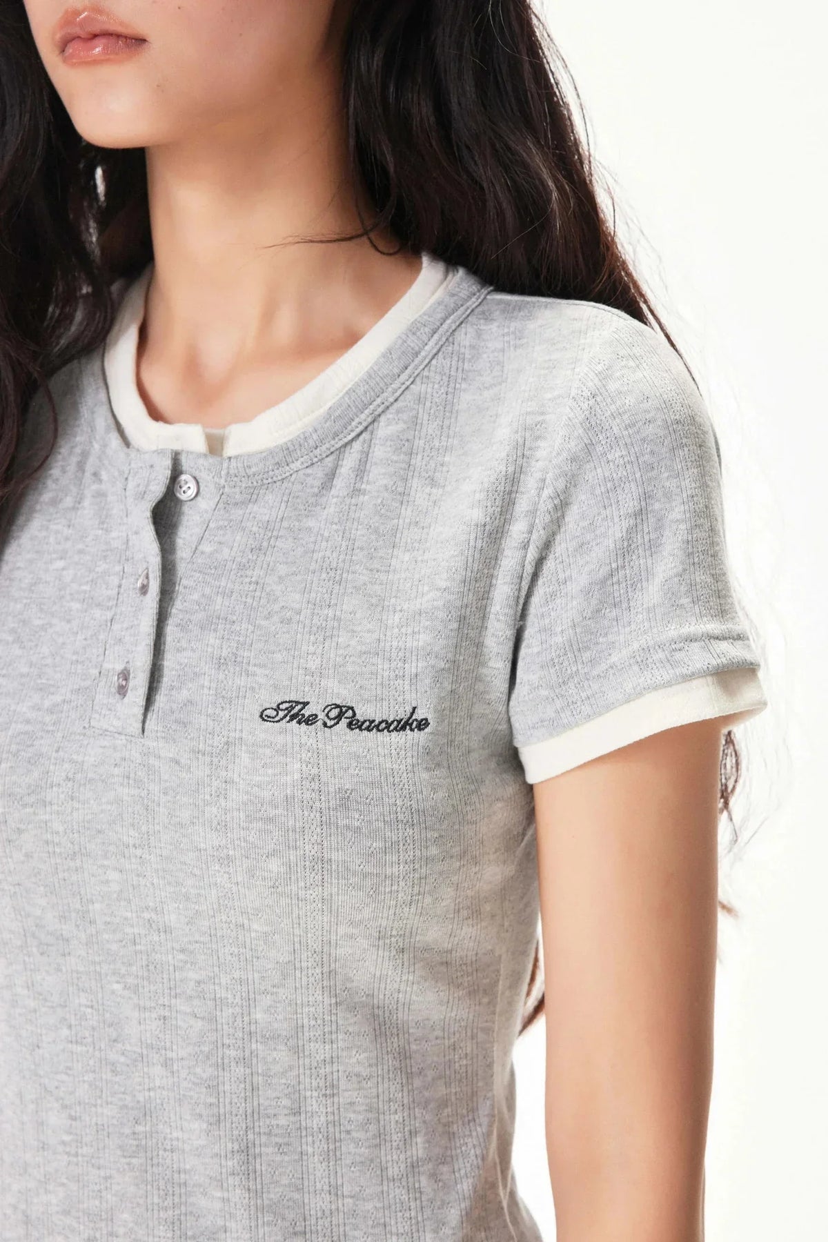Color-Blocking Knit Short-Sleeve T-Shirt