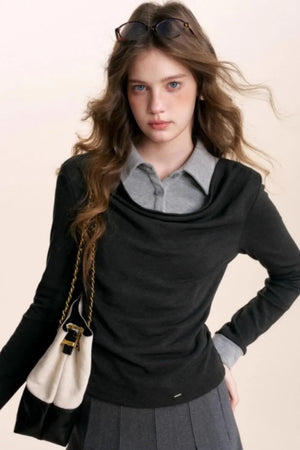 Color-Blocking Knit Top