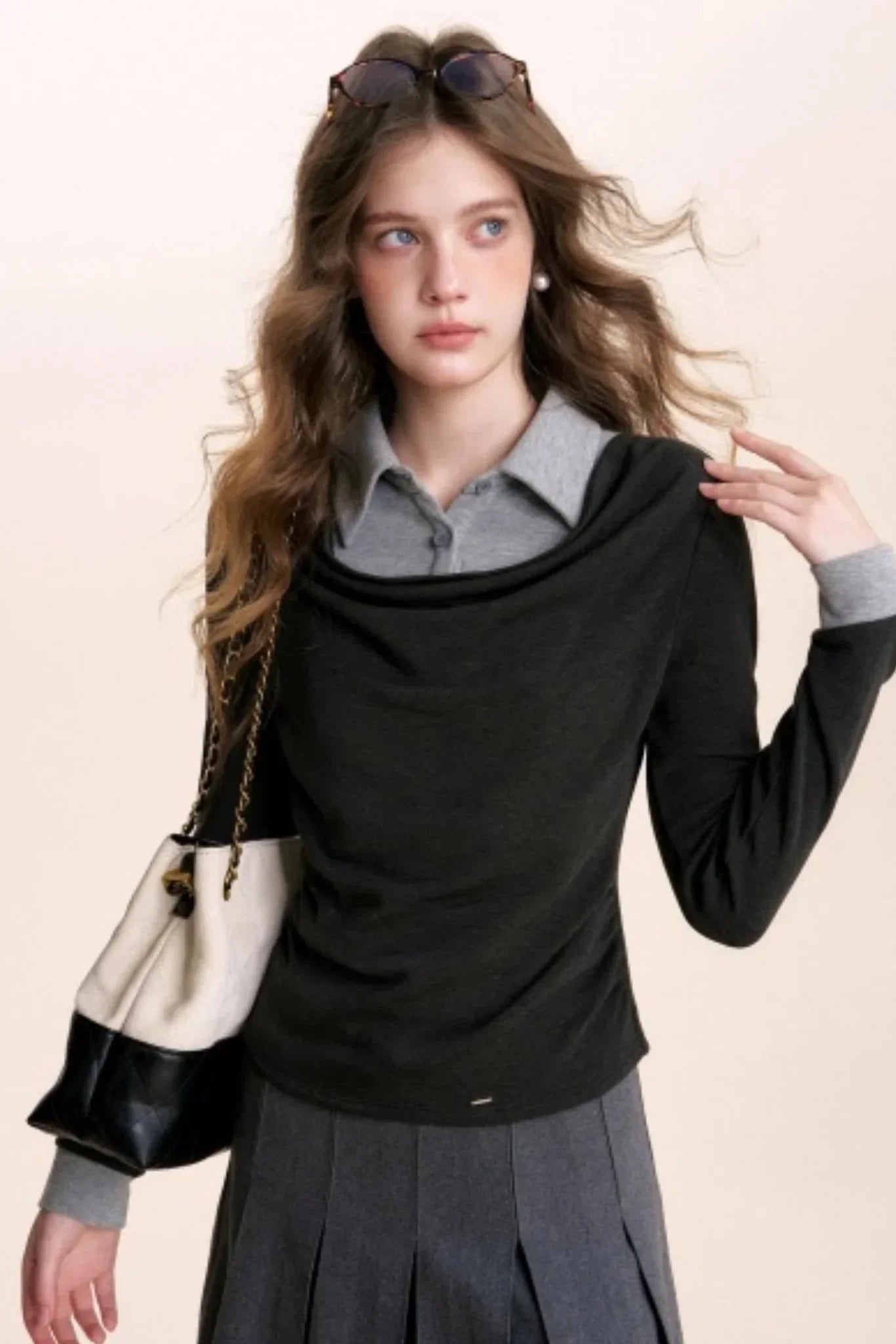 Color-Blocking Knit Top