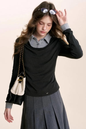 Color-Blocking Knit Top