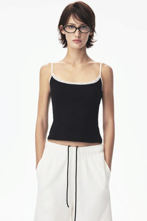 Color-Blocking Lace Tank Top