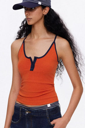 Color-Contrasting Slim-Fit Vest