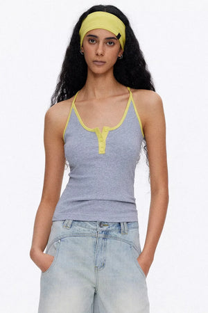 Color-Contrasting Slim-Fit Vest