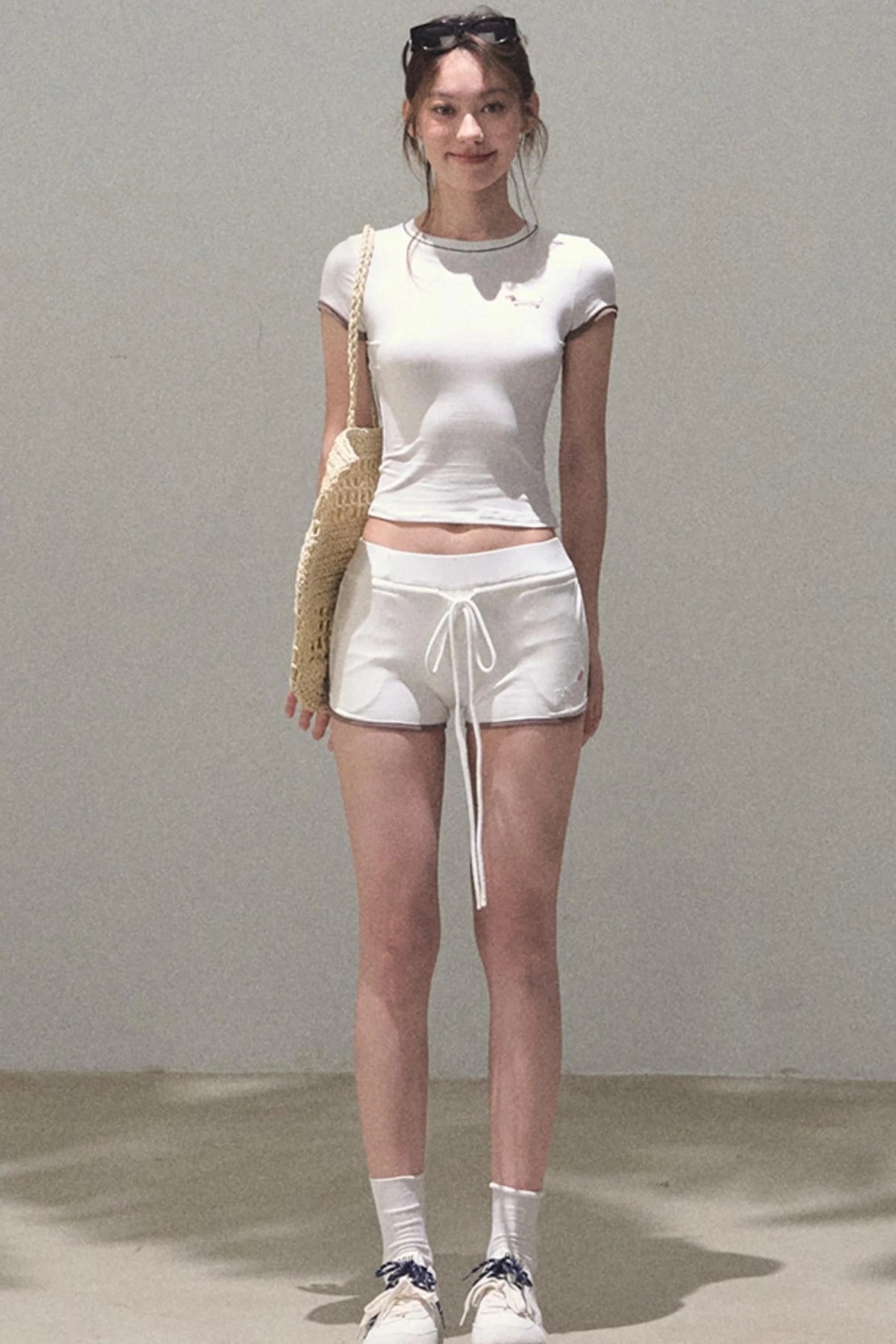Colorblock Lace-Up Top Set-Up