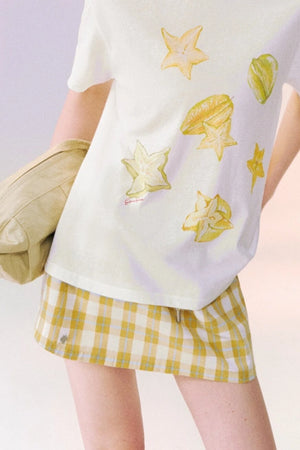 Colorful Carambola Short-Sleeve Blouse