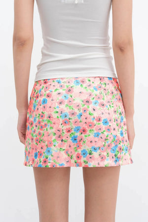 Colorful Floral Sequin Skirt