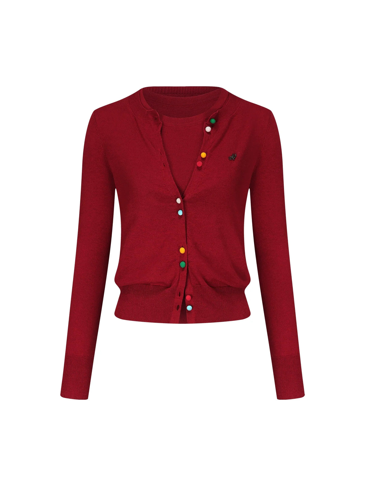 Colorful Knit Cardigan Set