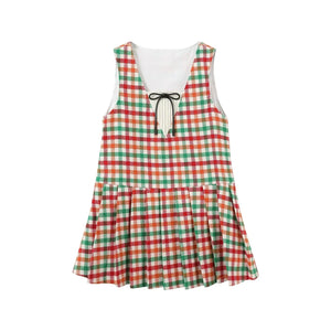 Colorful Plaid Wool Vest Dress