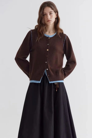 Colorful Wool Contrast Cardigan