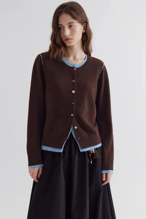 Colorful Wool Contrast Cardigan