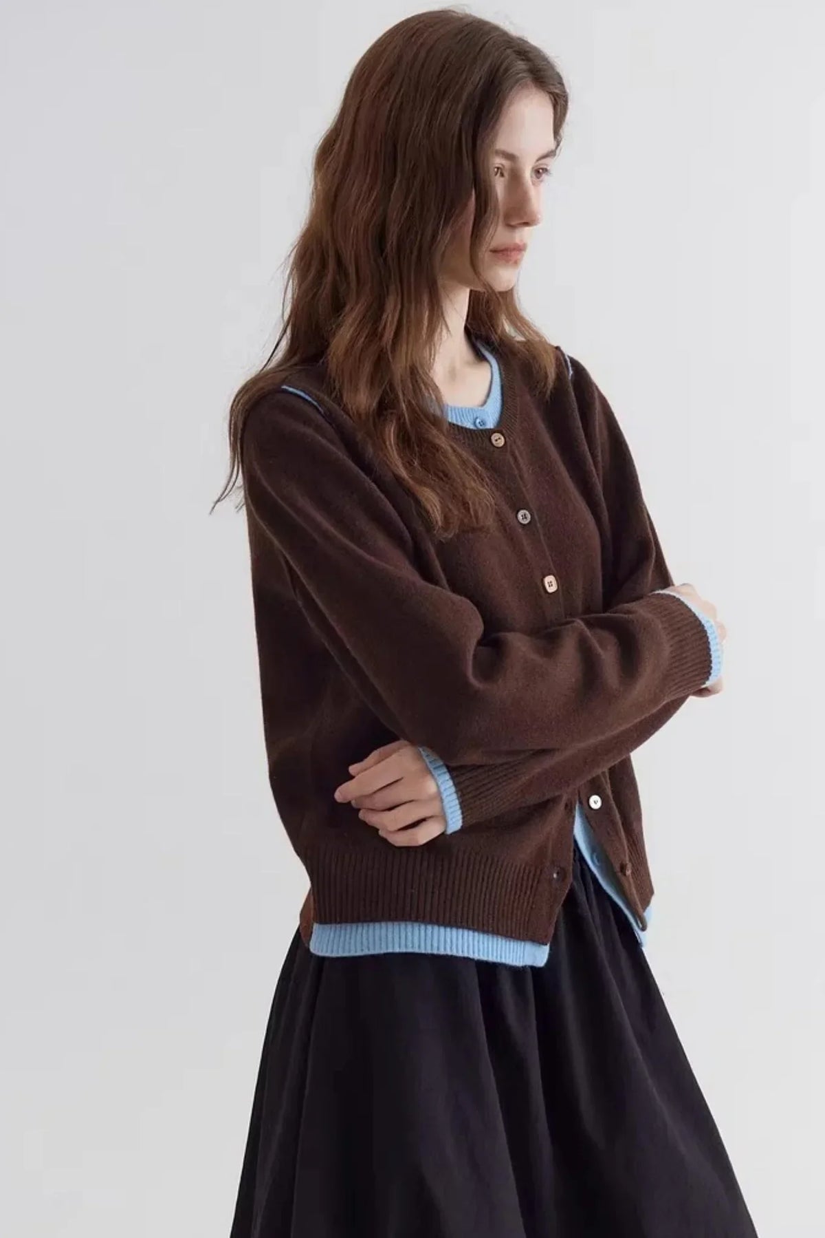 Colorful Wool Contrast Cardigan
