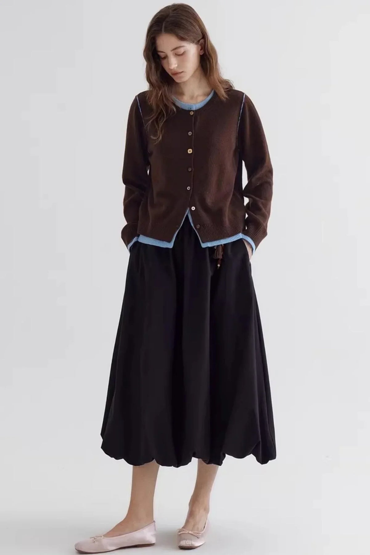 Colorful Wool Contrast Cardigan