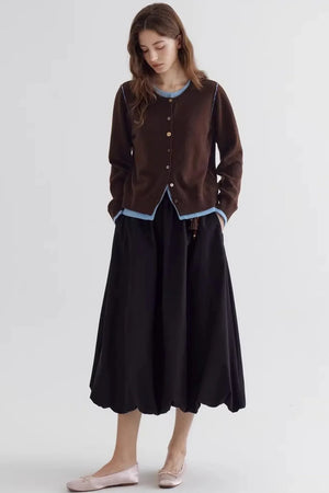 Colorful Wool Contrast Cardigan
