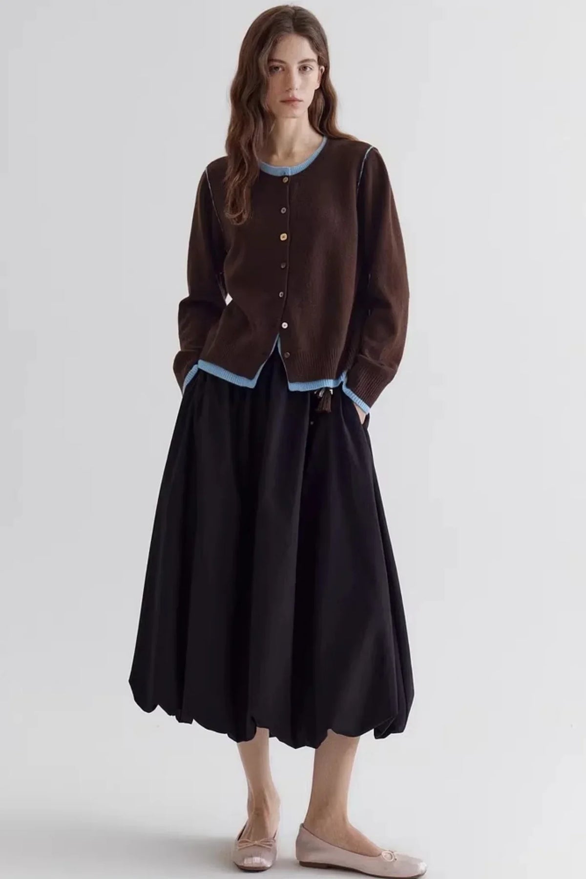 Colorful Wool Contrast Cardigan