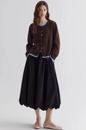 Colorful Wool Contrast Cardigan
