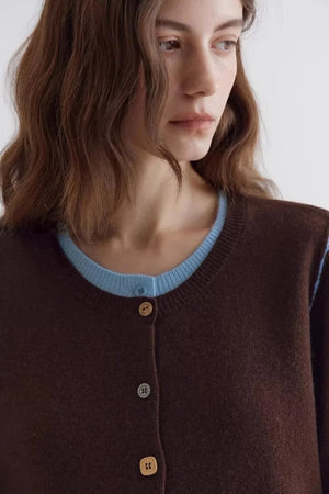 Colorful Wool Contrast Cardigan
