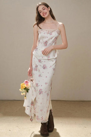 Comfortable Embroidery Top & Skirt Set-Up