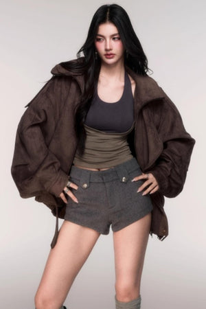Comfortable Wool A-Line Shorts