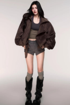 Comfortable Wool A-Line Shorts