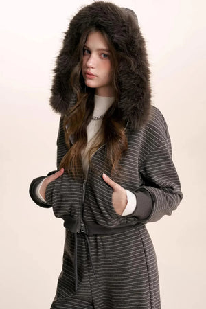 Composite Silver Fox Knit Jacket Set-Up