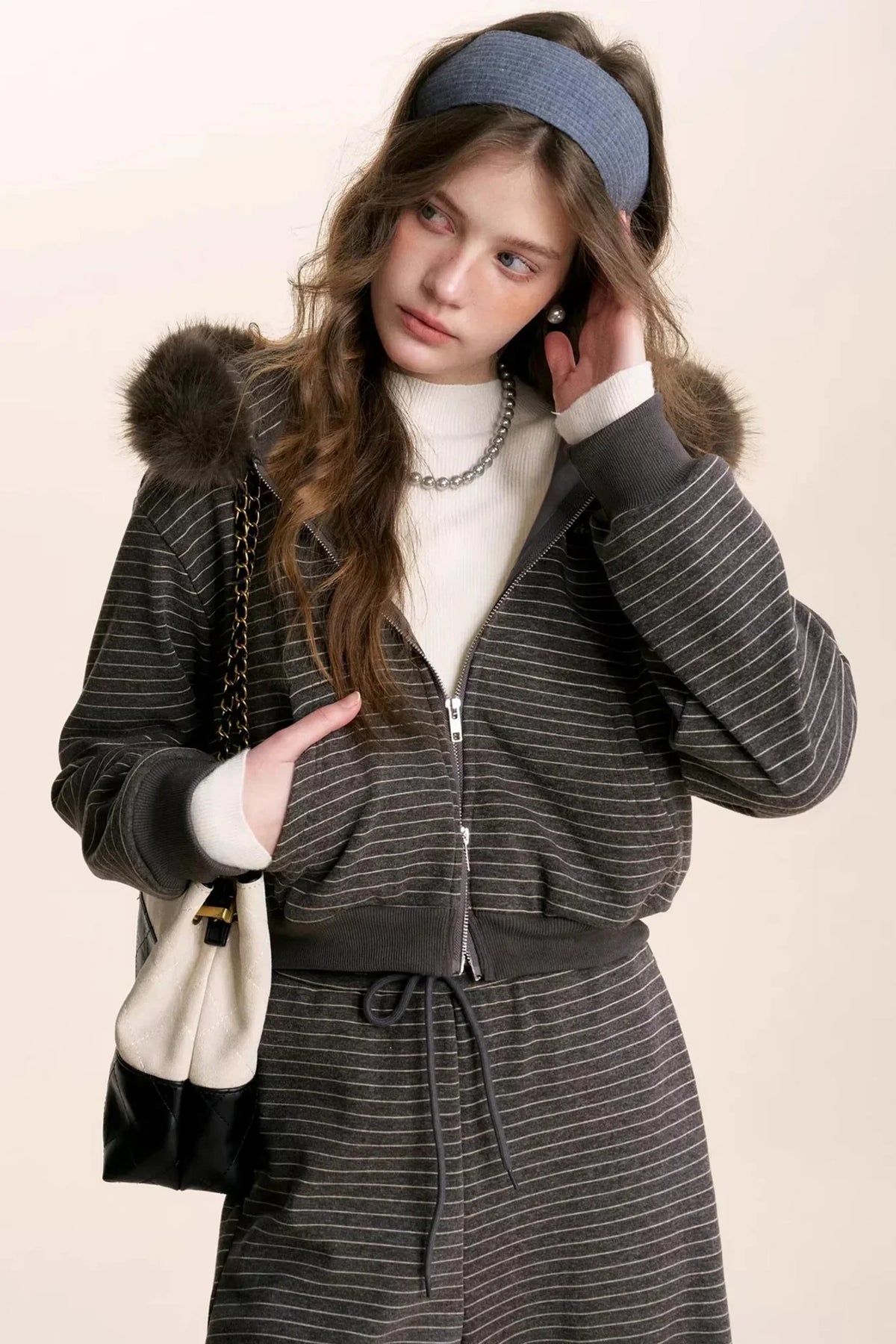 Composite Silver Fox Knit Jacket Set-Up