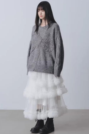 Confession Poem Mesh Skirt