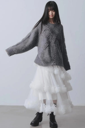 Confession Poem Mesh Skirt