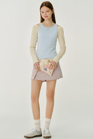 Contrast Cinched Waist Top