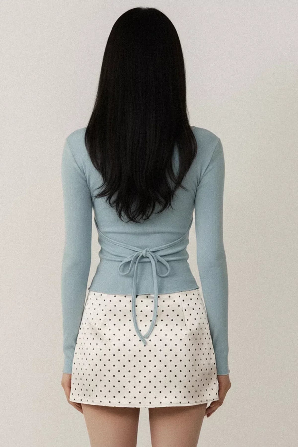 Contrast Color Cross V-Neck Top