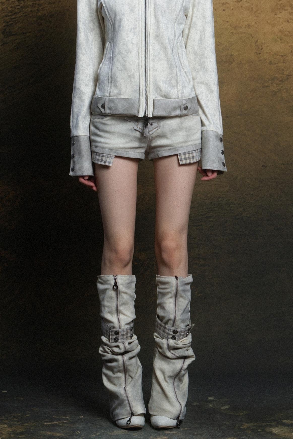 Contrast Knit Low Waist Pants