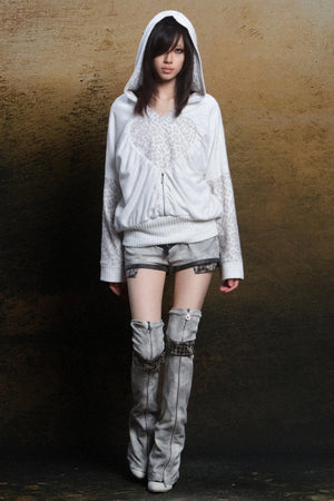 Contrast Knit Low Waist Pants