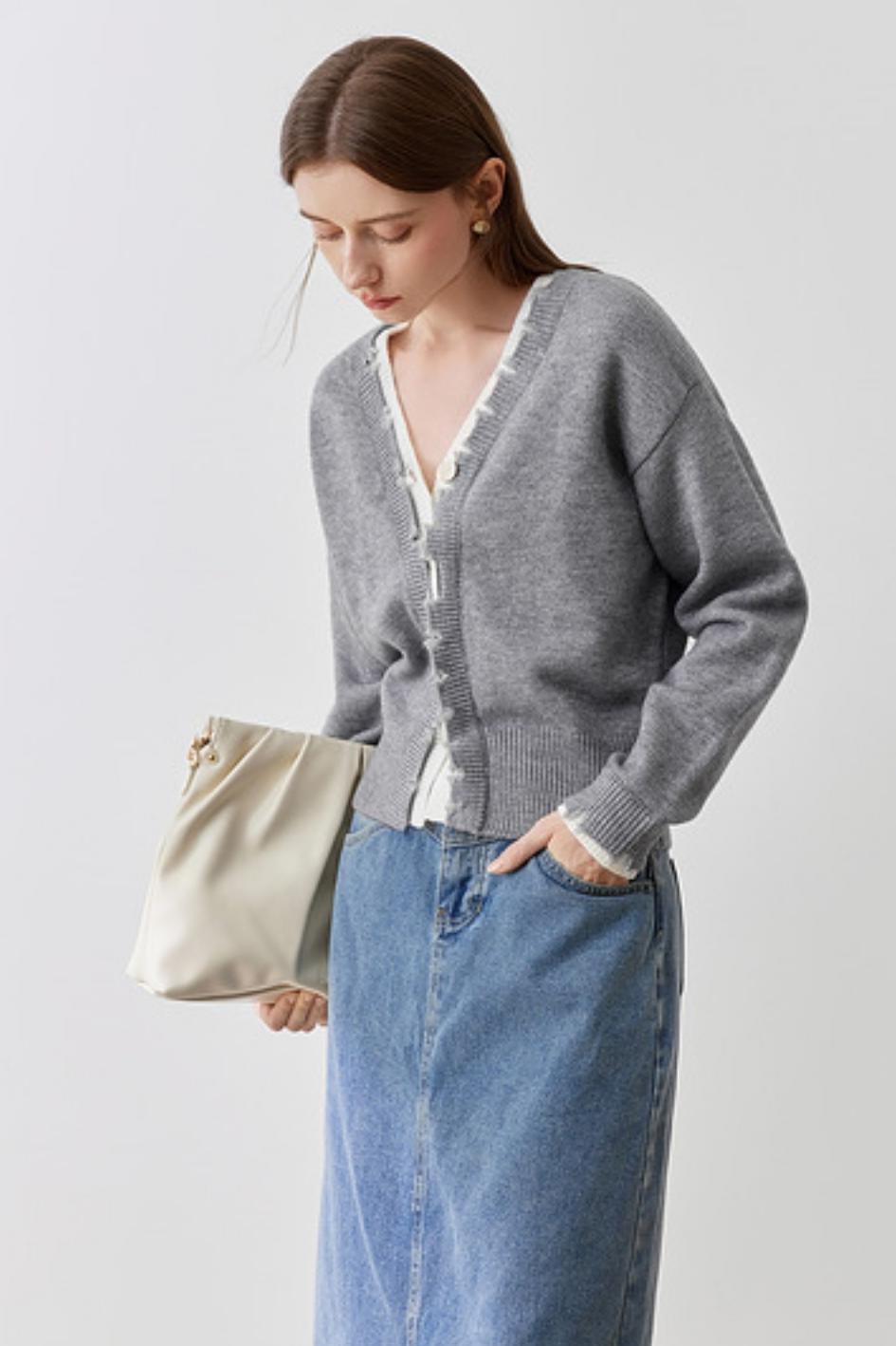 Contrast Knitted Sweater Top