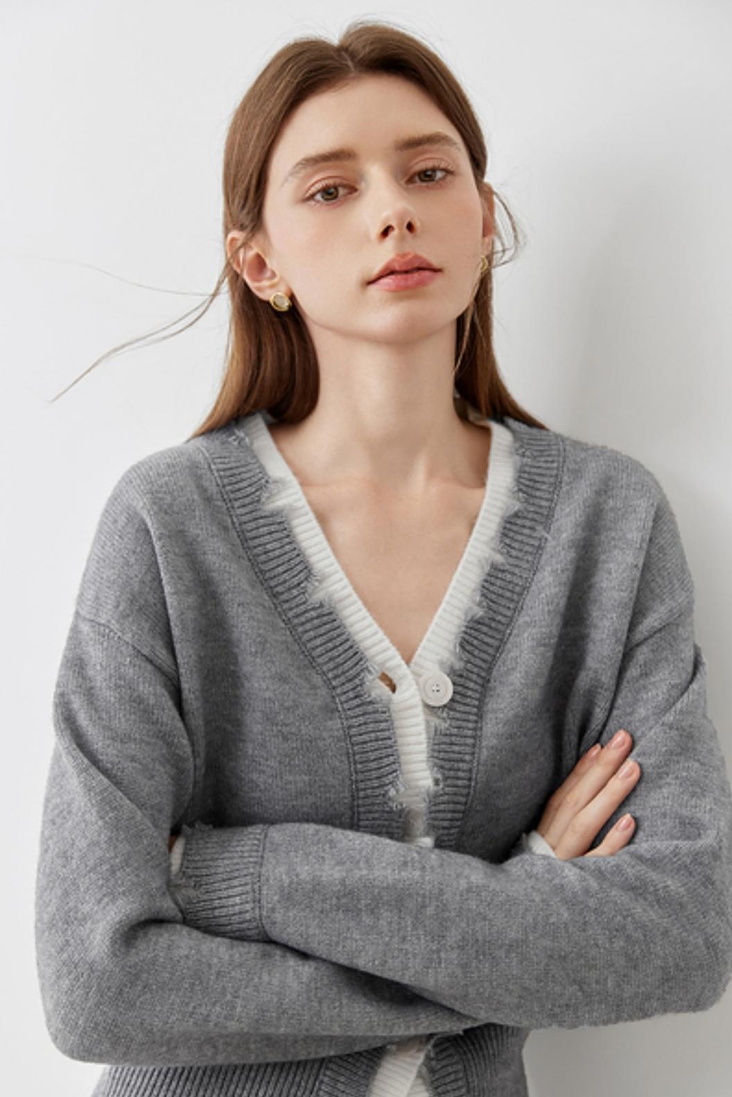Contrast Knitted Sweater Top