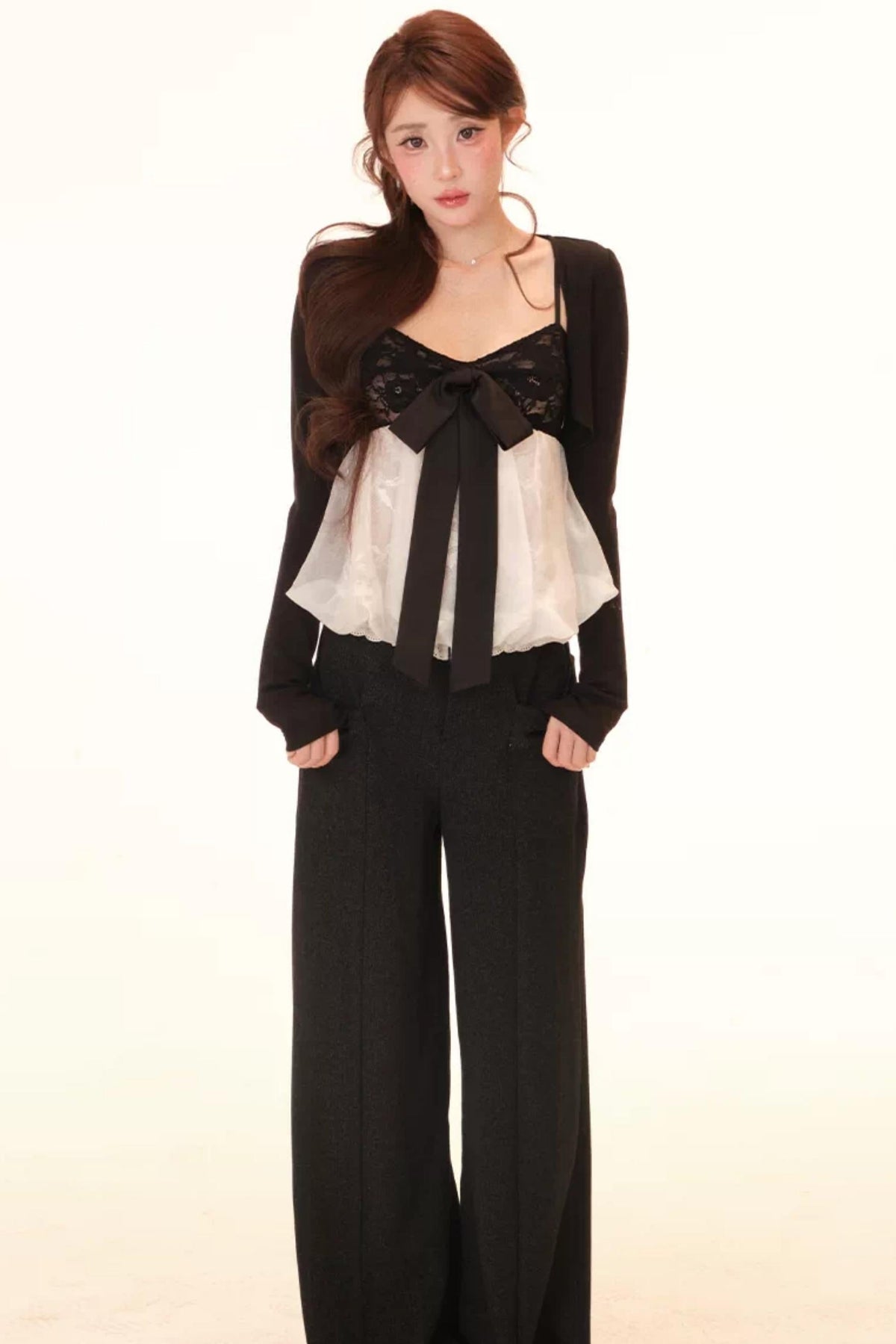 Contrast Lace Mesh Set-Up