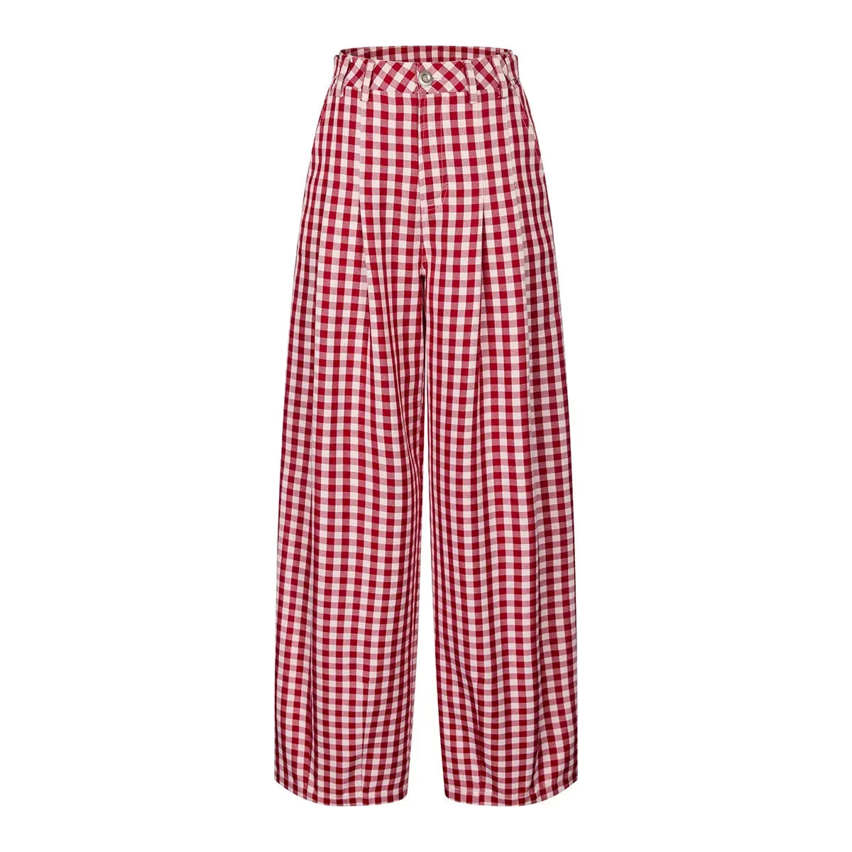 Contrast Retro Plaid Pants