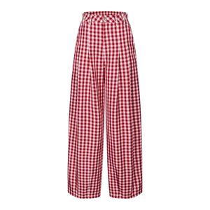 Contrast Retro Plaid Pants