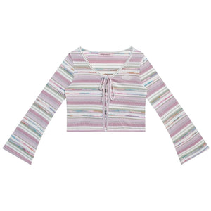 Contrast Stripe Short Cardigan