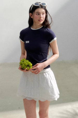 Contrasting Cotton Slim-Fit Top