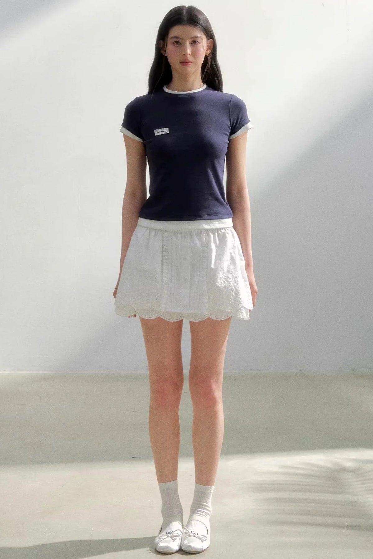 Contrasting Cotton Slim-Fit Top