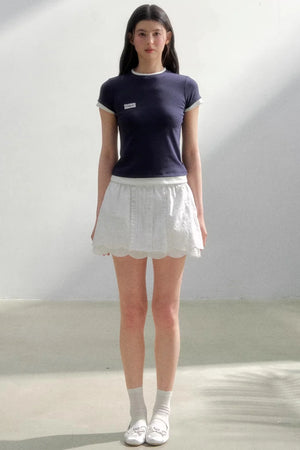 Contrasting Cotton Slim-Fit Top