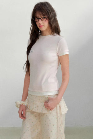 Contrasting Cotton Slim-Fit Top