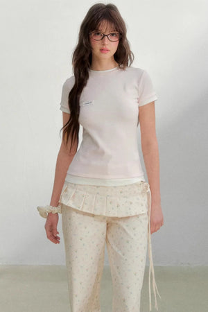 Contrasting Cotton Slim-Fit Top