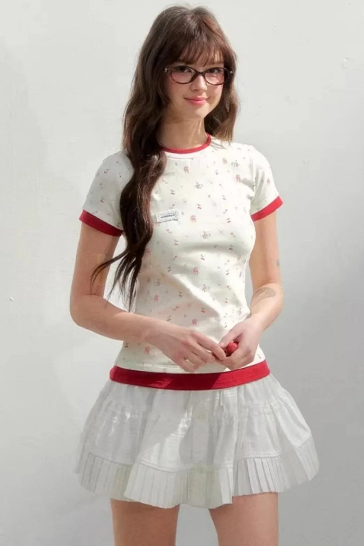 Contrasting Cotton Slim-Fit Top